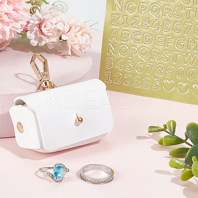 Imitation Leather Wedding Ring Storage Case with Alloy Clasps and PVC Stickers for Pet AJEW-FG0004-27A-1