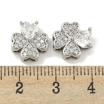 Brass with Clear Cubic Zirconia Charms KK-Q820-24P-1