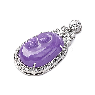 Dyed Natural Myanmar Jade Ruyi Pendants KK-Q050-02B-1