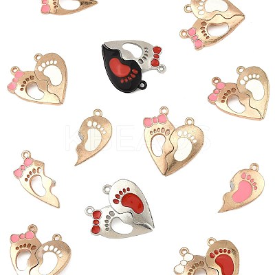 10 Bags Spray Painted Alloy Enamel Magnetic Split Pendants ENAM-FS0003-01-1