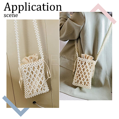 2Pcs 2 Style Resin Beads Bag Handles DIY-PH0021-29-1