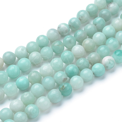Natural Amazonite Beads Strands X-G-T055-6mm-17-1