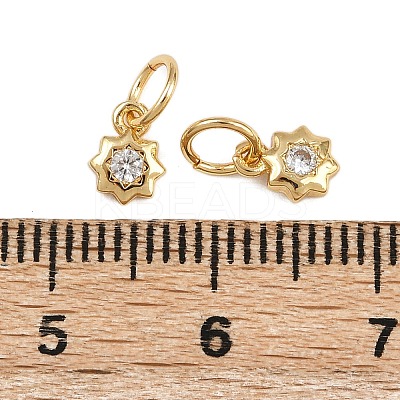 Brass Micro Pave Cubic Zirconia Pendants KK-D424-03G-1