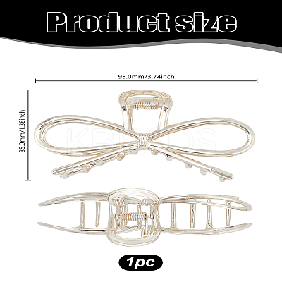 Chic Metal Hair Clip for Women - Elegant Shark Jaw Clamp for Updo Hairstyles and Head Accessories OHAR-LP0001-14G-1