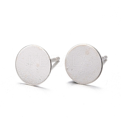 925 Sterling Silver Flat Pad Stud Earring Findings STER-K167-045F-S-1