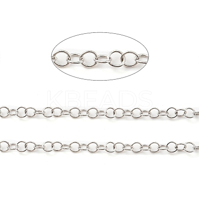 Anti-Tarnish Rhodium Plated 925 Sterling Silver Round Cable Chains STER-F052-10P-1