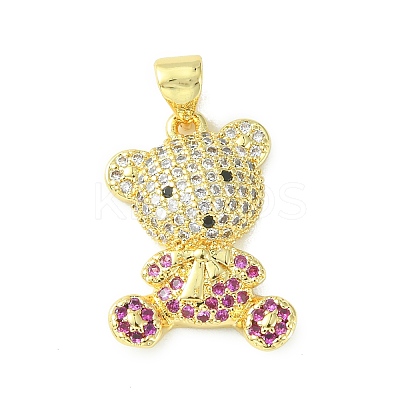 Brass Micro Pave Cubic Zirconia Pendants ZIRC-F138-08G-1