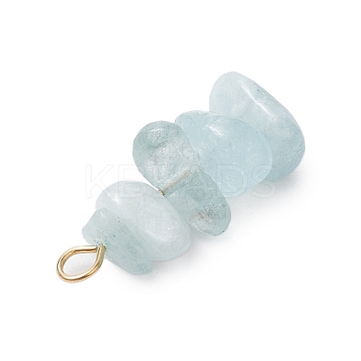 10Pcs 5 Colors 12 Constellation Natural Aquamarine & Citrine & Rose Quartz & Tiger Eye & Dyed Blue Tiger Eye Pendants PALLOY-JF02839-08-1