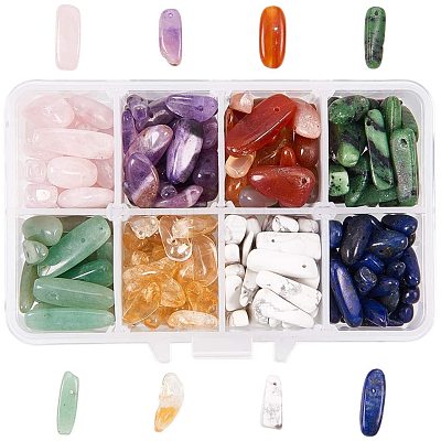 Natural Gemstone Chips Beads G-PH0034-20-1