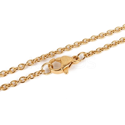 304 Stainless Steel Cable Chain Necklace Making STAS-P045-01G-1