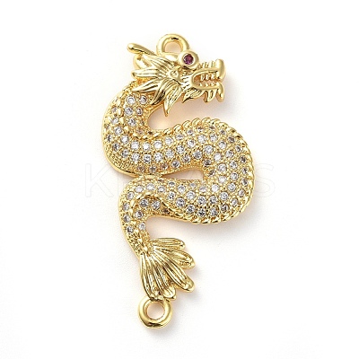 Brass Micro Pave Cubic Zirconia Links Connectors ZIRC-G157-46G-1