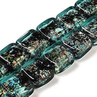 Handmade Dichroic Foil Glass Beads Strands DICH-U001-07D-1