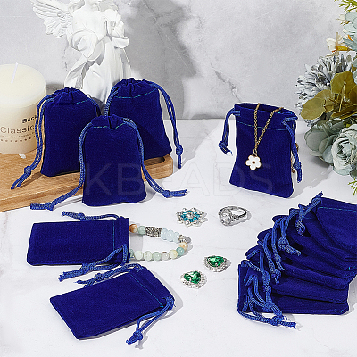 60Pcs Rectangle Velvet Drawstring Pouches TP-NB0001-66C-1