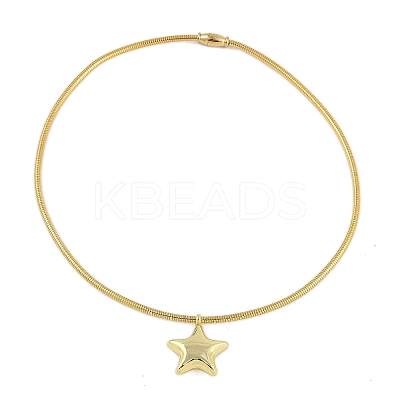 Stainless Steel Round Snake Chain Pendant Necklaces NJEW-D088-01G-02-1