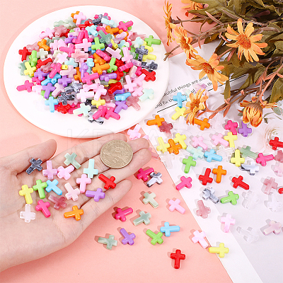 300Pcs 2 Styles Acrylic Beads OACR-HY0001-24-1