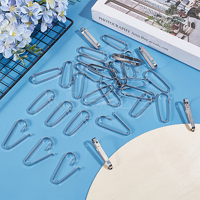 304 Stainless Steel Keychain Clasp Findings STAS-WH0072-03P-1