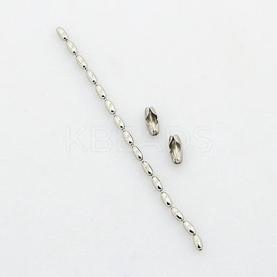 Tarnish Resistant 304 Stainless Steel Rice Bead Ball Chains CHS-A002A-1.5mm-1