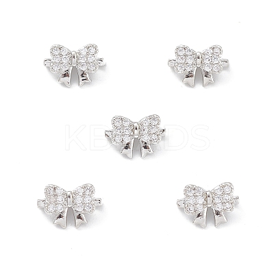 Rack Plating Brass Pave Cubic Zirconia Slide Charms KK-G464-05P-1