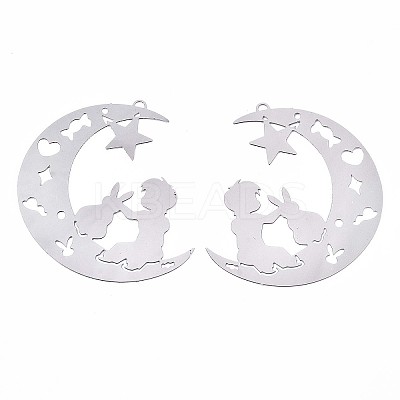 Non-Tarnish 201 Stainless Steel Filigree Pendants LS-X-STAS-S118-012P-1