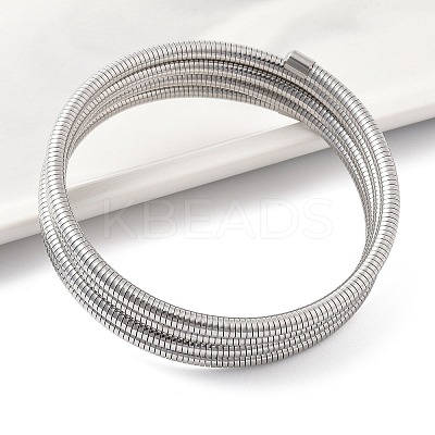 304 Stainless Steel Spring Multi-strand Bangles for Women BJEW-Z086-01P-02-1