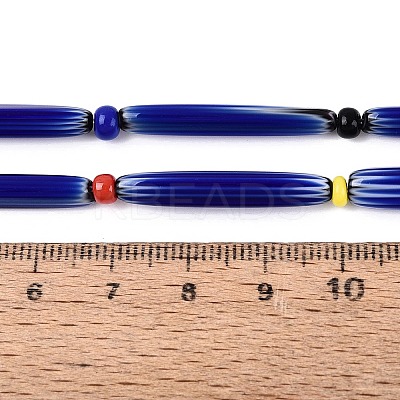 Handmade Millefiori Glass Lampwork Strip Beads Strands LA-N047-01H-1