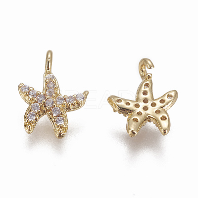 Brass Micro Pave Cubic Zirconia Charms LS-ZIRC-F103-21A-G-1