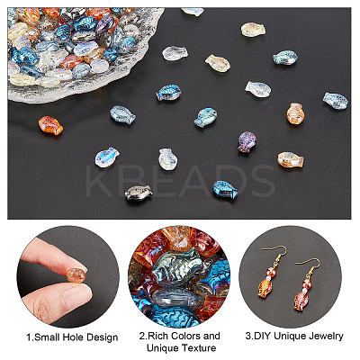 140Pcs 14 Style Electroplate Glass Beads EGLA-AR0001-14-1