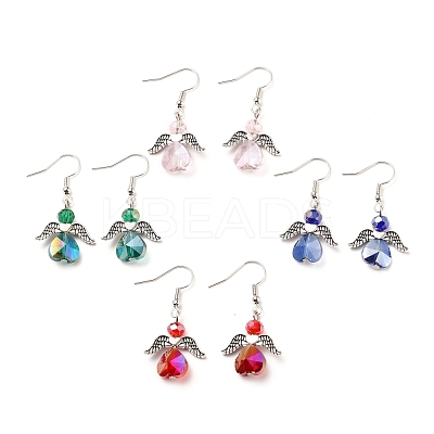 Electroplate Glass Dangle Earrings EJEW-JE04319-1
