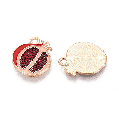 Fruit Alloy Enamel Pendants ENAM-T022-32G-1