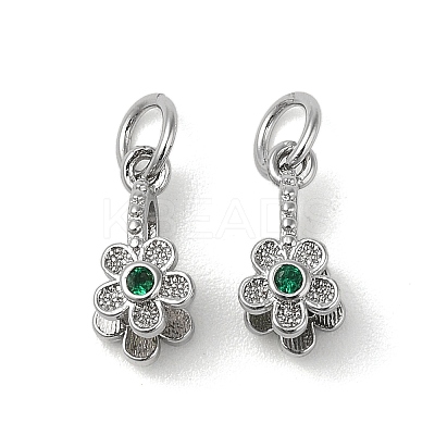 Brass Micro Pave Cubic Zirconia Peg Bails Pendants KK-K277-11P-1