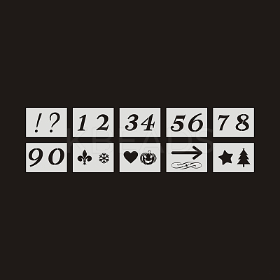 Letter A~Z/Number/Sign PET Plastic Hollow Painting Silhouette Stencil DRAW-PW0009-06-1