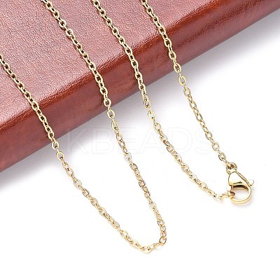 Ion Plating(IP) 304 Stainless Steel Cable Chain Necklaces NJEW-M124-01G-1