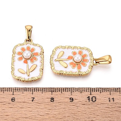 304 Stainless Steel & Enamel & ABS Imitation Pearl Pendants STAS-T072-144A-G-1