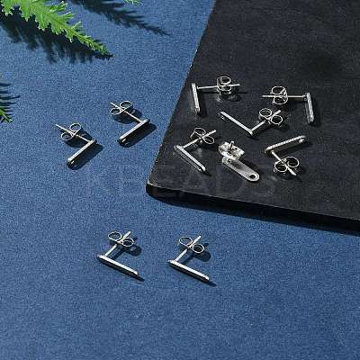 10Pcs 201 Stainless Steel Stud Earring Findings with Hole EJEW-FS0001-14D-1