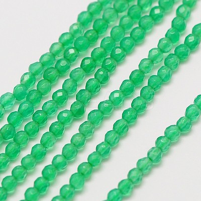 Natural Green Onyx Agate Beads Strands G-A129-3mm-A03-1