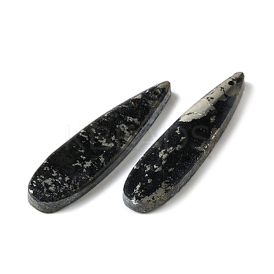 Natural Pyrite Pendants G-L617-G05-10x40mm-1