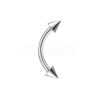 Titanium Alloy Curved Barbells Eyebrow Rings with Spikes WGE70A8-11-1
