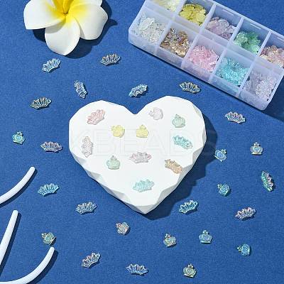 200Pcs 10 Colors Crown Resin Cabochons MRMJ-CJ0001-22-1