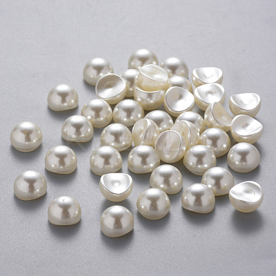 Half Round ABS Plastic Imitation Pearl Cabochons MRMJ-Q092-8mm-D03-1