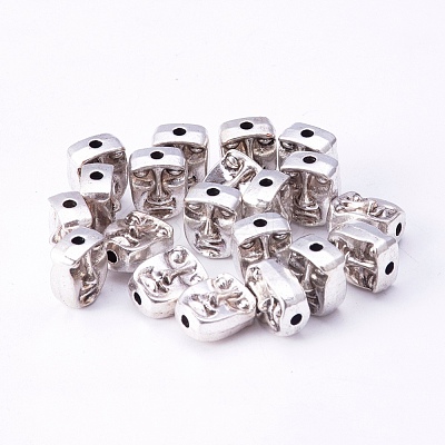Tibetan Style Alloy Human Face Beads X-TIBEP-GC184-AS-NR-1