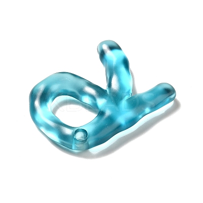 Transparent Resin Alphabet Pendants LS-RESI-C028-02R-1