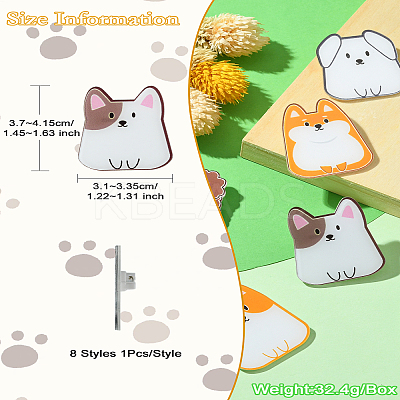8Pcs 8 Styles Acrylic Brooches FIND-CJ0001-94-1