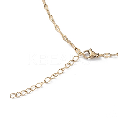 Ion Plating(IP) 304 Stainless Steel Dapped Chain Necklace for Men Women STAS-B039-07G-1