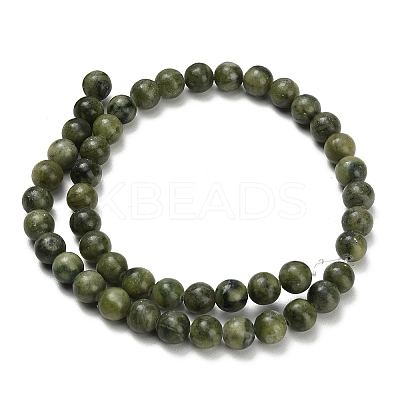 Natural Chinese Jade/Southern Jade Beads Strands G-P626-8mm-01-1
