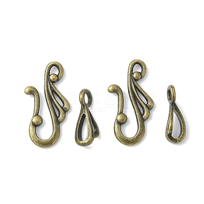Tibetan Style Hook and Eye Clasps X-MLF1157Y-NF-1