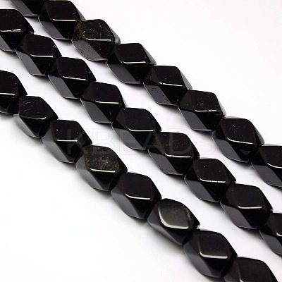 Natural Obsidian Faceted Rhombus Beads Strands G-L235A-05-1