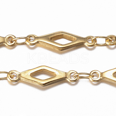 Ion Plating(IP) 304 Stainless Steel Rhombus Link Chains CHS-H011-01G-1
