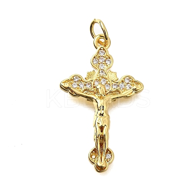 Brass Micro Pave Cubic Zirconia Pendants KK-S523-13G-1