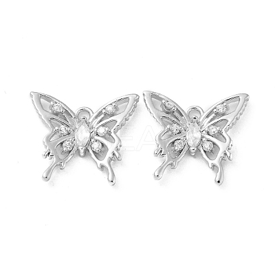 Hollow Brass Micro Pave Cubic Zirconia Pendants KK-H460-51P-1