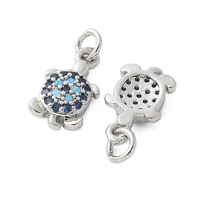 Brass Micro Pave Cubic Zirconia Charms KK-U056-44P-1